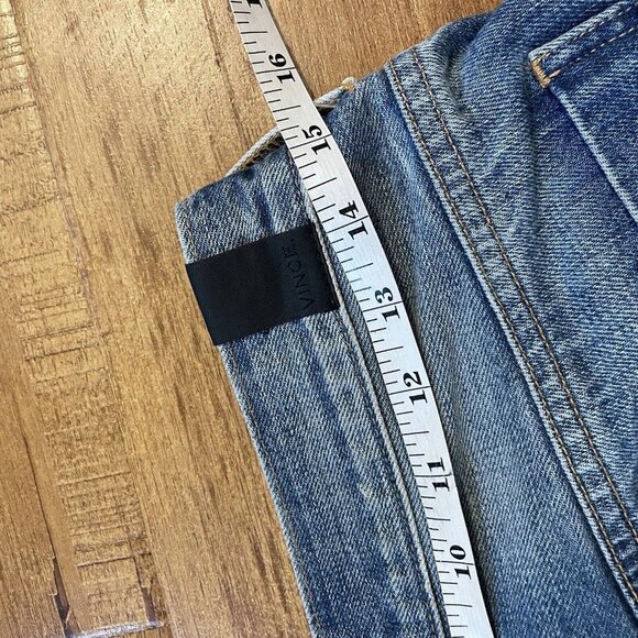 Vince Crop Jeans Sz 26 Blue Redline Selvedge USA Distress Button Fly YGI D2-76 - Picture 11 of 12